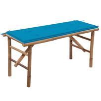 Sulankstomas sodo suoliukas su pagalvėle 118cm bambukas