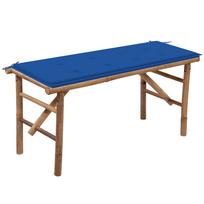 Sulankstomas sodo suoliukas su pagalvėle 118cm bambukas