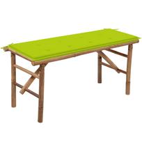 Sulankstomas sodo suoliukas su pagalvėle 118cm bambukas