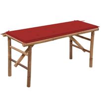 Sulankstomas sodo suoliukas su pagalvėle 118cm bambukas