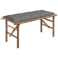 Sulankstomas sodo suoliukas su pagalvėle 118cm bambukas