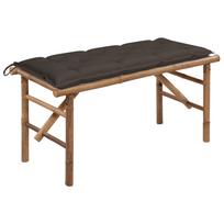 Sulankstomas sodo suoliukas su pagalvėle 118cm bambukas