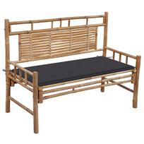 Sodo suoliukas su pagalvėle 120cm bambukas