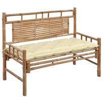 Sodo suoliukas su pagalvėle 120cm bambukas (41504+314946)