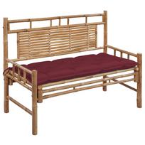 Sodo suoliukas su pagalvėle 120cm bambukas (41504+314953)