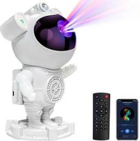 šviesos efektų astronautas - projektorius, LED 3D su kolonėle ir bluetooth garsiakalbiu