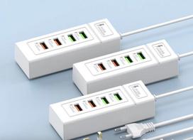 prailgintuvas skirtas greitam telefonų krovimui, USB ir type c jungtys