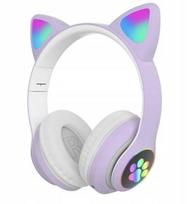 belaidės muzikos ausinės su bluetooth, violetinės