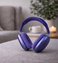 Violetinės ausinės su dėklu