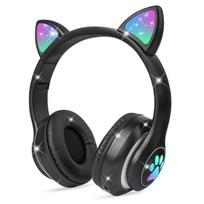 ausinės su RGB kačiuko ausytėmis, juodos