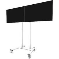Neomounts Floor stand | ADM-875WH2 Dual screen adapter | Adjustable Height | 42-65 " | Maximum weight (capacity) 40 kg | White ADM-875WH2