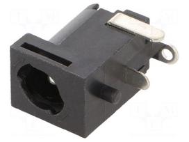 Socket | DC supply | male | 5,5/2,1mm | with lock | soldering | 2A | 16VDC