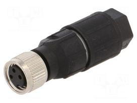 Connector: M8 | female | PIN: 3 | straight | for cable | plug | 4A | 40V