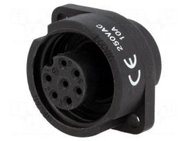 WA22 | socket | female | PIN: 7 | 6+PE | IP67 | 10A | soldering | 250V