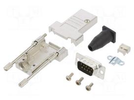 D-Sub | PIN: 9 | male | straight | soldering | for cable | gold flash