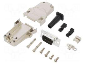 D-Sub | PIN: 9 | male | straight | soldering | for cable | gold flash