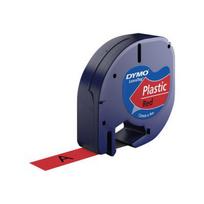 DYMO LetterTag-Band, Plastic 12mm x 4m black-red