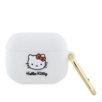 Dėklai ausinėms Hello Kitty Apple Airpods Pro cover Silicone 3D Kitty Head White
