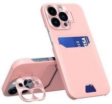 Nugarėlės dėklai iLike Apple iPhone 14 Pro Leather Stand Case Card Wallet Cover with Stand Pink