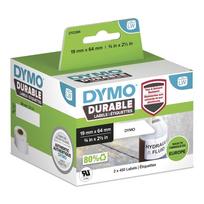 DYMO LabelWriter Durable Industrial Labels | 19mm x 64mm | White Poly | 2 Rolls of 450 (900 Self-Adhesive Labels) | Authentic | For LabelWriter Label Makers