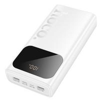 Išorinė baterija Hoco  J144A Hymn power bank(30000mAh) USB-A1/USB-A2: 5V/2A - USB-C/Micro: 5V/2A White