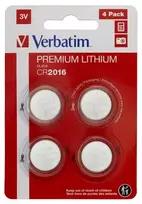 Verbatim 49531 Lithium baterijos CR2016 3V (4 vnt pakuotėje)