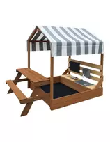 AXI Bo Sandbox with Roof and Picnic Bench Brown