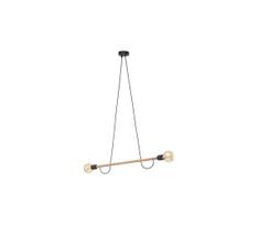 Pakabinamas šviestuvas ant troselio HELIX 2xE27/15W/230V juodas/pušis