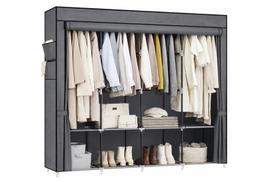 Tekstilinė surenkama drabužių spinta 88170-H, pilka