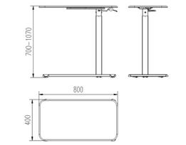 Desk/table with adjustable height Unique LAPTOP DESK black