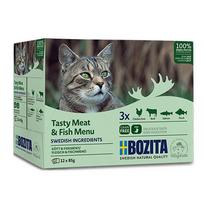 BOZITA Tasty meat & fish menu in jelly - wet cat food - 12 x 85g