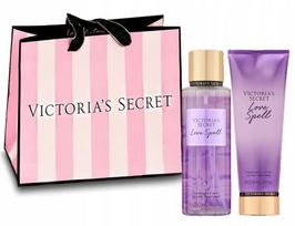 Victoria's Secret Love Spell – rinkinys: kūno dulksna, losjonas ir krepšelis – dovana