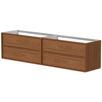Vonios spintelė Kame Bathroom 160cm 2 stalčiai, dvigubas (2x100cm), be kriauklės, vario ąžuolo fanera BUDC/20-3DR-DB/N11-HM