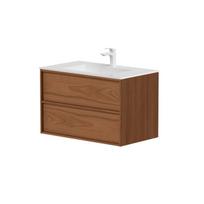 Kame Bathroom vonios spintelė 80cm 2 stalčiai, Po stalviršiu, Be kriauklės, Copper oak veneer BU/8-3DR/N11-HM
