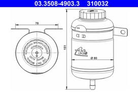 ATE Išsiplėtimo bakelis, stabdžių skystis brake fluid reservoir 03.3508-4903.3