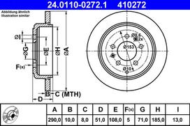 ATE Stabdžių diskas Brake rotor 24.0110-0272.1