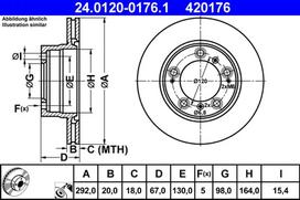 ATE Stabdžių diskas Brake rotor 24.0120-0176.1