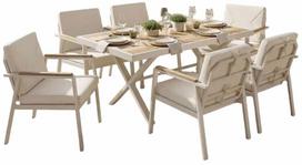 Lauko baldų komplektas Kalune Design Monte, kreminė sp., 6 vietų