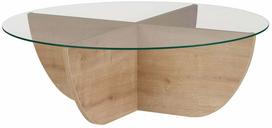 Kavos staliukas Nordure Liya, oak, 90 cm x 90 cm x 30 cm