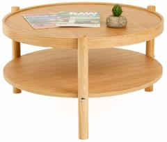 Kavos staliukas Kalune Design Monza, oak, 80 cm x 80 cm x 48 cm