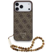 Guess 4G dirželio trikampio logotipo MagSafe dėklas iPhone 17 Pro Max - rudas