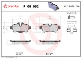 BREMBO Stabdžių kaladėlių komplektas XTRA LINE P 06 052X