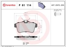 BREMBO Stabdžių kaladėlių komplektas XTRA LINE P 61 114X