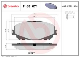 BREMBO Stabdžių kaladėlių komplektas XTRA LINE P 68 071X