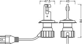 ams-OSRAM Lemputė, prožektorius NIGHT BREAKER® LED SMART H4 64193DWNBSM-1HB