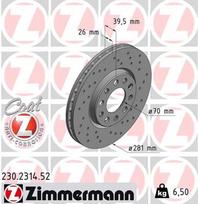 ZIMMERMANN Stabdžių diskas SPORT BRAKE DISC Z 230.2314.52