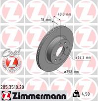 ZIMMERMANN Stabdžių diskas COAT Z 285.3510.20
