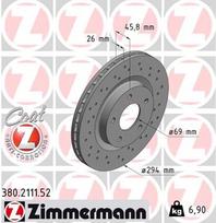 ZIMMERMANN Stabdžių diskas SPORT BRAKE DISC Z 380.2111.52