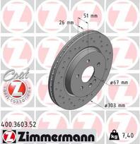 ZIMMERMANN Stabdžių diskas SPORT BRAKE DISC Z 400.3603.52