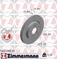 ZIMMERMANN Stabdžių diskas COAT Z 540.5305.20